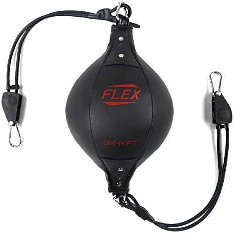 Flex Double End Punching Bag - Bungee Cords w/Special Flex Adjustable System - Durable Bladder Speed Bag - Boxing Training Equipment for Adults - Home Gym Accessories