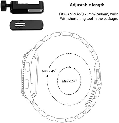 Compatible for Onaneag Smart Watch Band, 22mm Quick Release Stainless Steel Metal Replacement Straps Compatible for Onaneag P110, Ddidbi, Paukila P114, Nihemin 1.96 Watch, Haulvean JX629 Watch