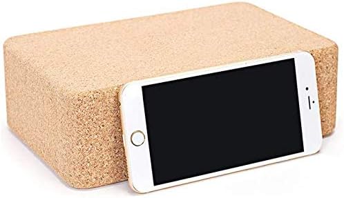 Cork Yoga Blocks, 2 Pack, with 1 Yoga Strap, High Density Solid Natural Cork Yoga Brick with Comfortable Edge to Improve Balance, Strength and Flexibility