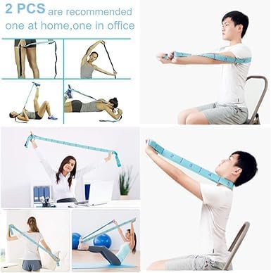 Stretching Straps Hamstring Stretcher Device Elastic Exercise Band Yoga mat Carrying Straps Leg Exercise Equipment Stretching Strap with Loops for Flexibility Stretch Strap 11 Loops