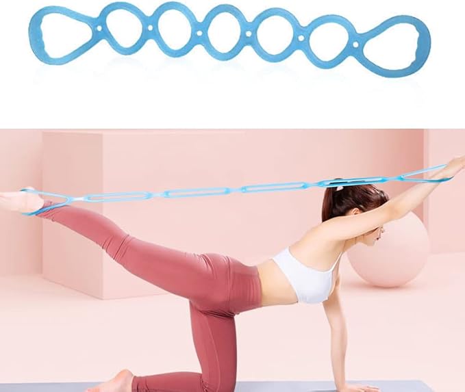 7 Ring Stretch Resistance Exercise Band, BetterJonny Workout Bands Yoga Stretching,Foot, Leg and Arm Exerciser for Home or Fitness Center Workout Walking Exercise