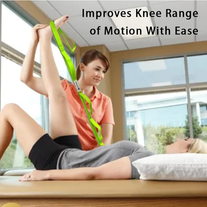 Stretching Strap Yoga Strap with Loops, Stretch Straps for Physical Therapy, Non-Elastic Exercise Strap for Pilates, Dance and Gymnastics with Workout Guide