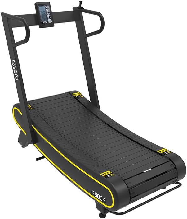 Exercise Treadmills,Manual Curved Treadmill ,Foldable, Non-Electric, Walking/Running Machine with LCD for Home & Office ,Black