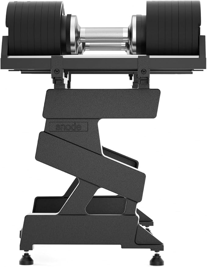 SNODE AD80 Drop Proof 80 lbs Adjustable Dumbbell Set -Adjustable Weights with Cast Iron Plates and Cradle, Knurled Handle, Fast Adjust, Compact Home Gym Equipment for Bench & Press