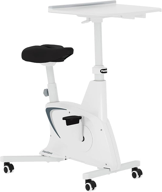 FLEXISPOT Exercise Bike with 2D Desktop, Space Saving Under Desk Bike with Removable Desk, Stationary Bikes Indoor Bikes with 300LBS Heavy Duty 8-Level Resistance Flywheel Optional LCD, V9PRO/V9MAX