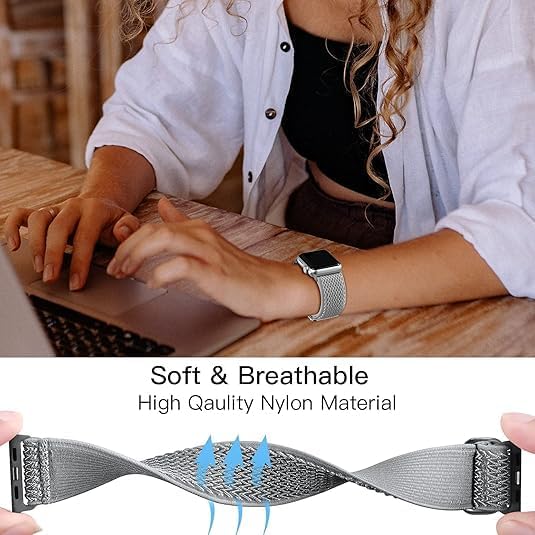 L70 Smart Watch Bands, 22mm Breathable Elastic Nylon Bands stretch for QONBINK L70, Jacoosa L70, ganopterygon L70, BHNYBWUL L70 Smartwatch Replacement Wristband Adjustable Straps (3-Pack)