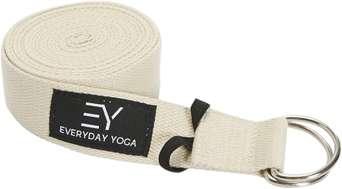 Everyday Yoga Super Strong Strap with Metal D-ring Buckle - Improve Flexibility, Stretching, and Physical Therapy Fitness.