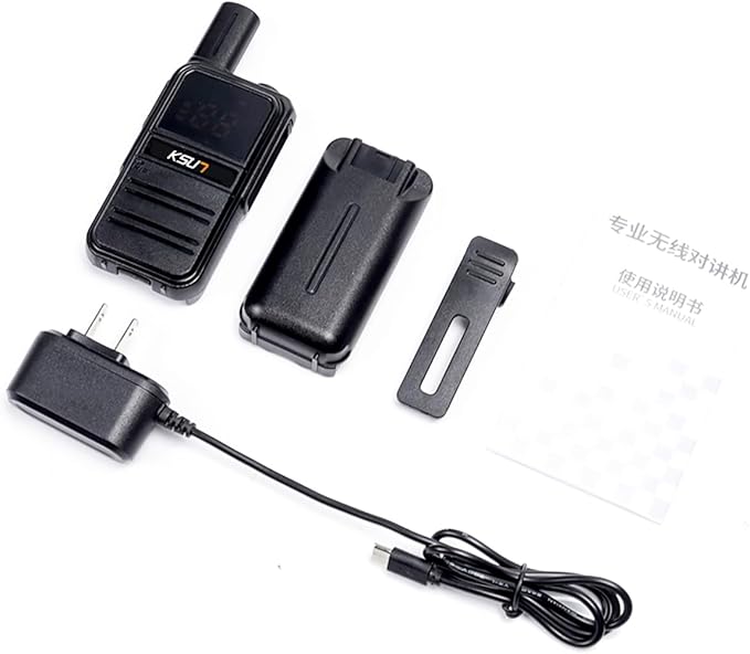 2 Pack Long Distance Walkie Talkies Portable FRS 4000mAh Rechargeable 16 Channel M3Plus