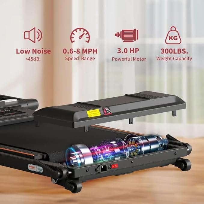 Treadmill with Incline, 3 in 1 Under Desk Treadmill Walking Pad with Removable Desk Workstation 3.5HP Foldable Compact Walking Treadmills for Home Small Office with Wristband Remote Control