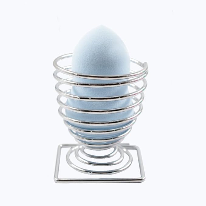 LanMa Beauty Sponge Blender Holder,(2 Pack Silver) Makeup Sponge Drying Stand Storage Egg Powder Puff Display Stand
