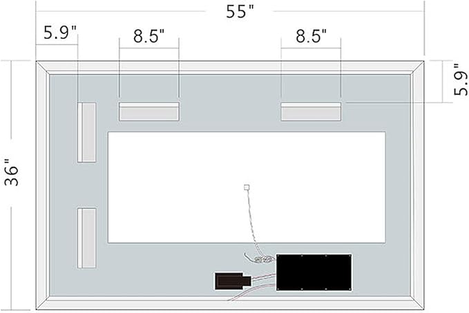LED Bathroom Mirror with Lights 55 x 36 Inch,
