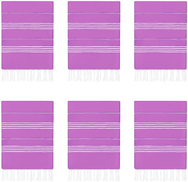 HAVLULAND Turkish Beach Towels Oversized -100% Turkish Cotton Super Soft Lightweight - Absorbent and Quick Drying Bath Towel - Sand Free Beach Towel - Turkish Towels for Adults (Lilac, 12 Pack)