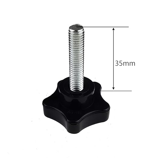 2 Pack Black 8mm(M8) Thread Replacement Star Hand Knob Tightening Screw (M8 x 35mm)