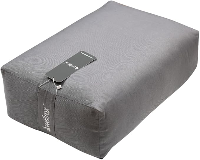 Rectangular Yoga Bolster Pillow, 18" x 12" x 6", Pink Cotton