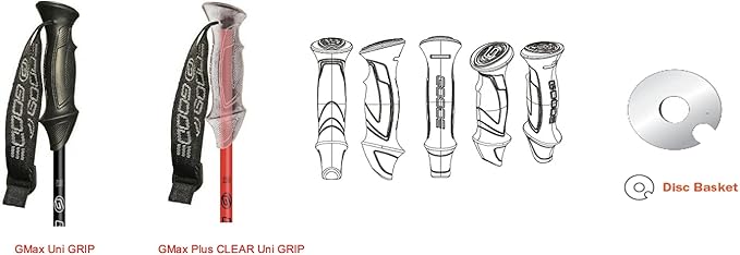 GOODE G-Max Summit Ski Poles – Lightweight & Durable Carbon Composite Downhill Ski Poles for Men & Women – Ergonomic Grip & Shock Absorbing Design – Pair