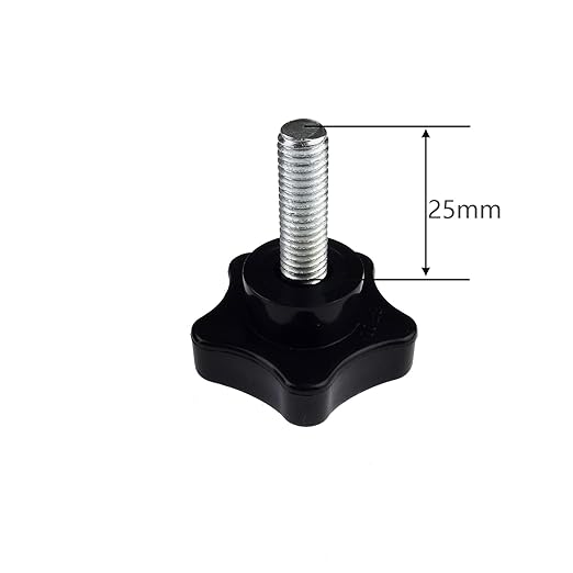 2 Pack Black 8mm(M8) Thread Replacement Star Hand Knob Tightening Screw (M8 x 25mm)