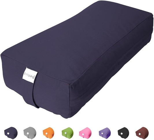 Sol Living Yoga Bolster Pillow Rectangular Meditation Cushion Cotton Meditation Accessories for Restorative Yoga Meditation Pillow Yoga Pillow Firm Body Pillow Bolster Pillow for Legs Removable Cover