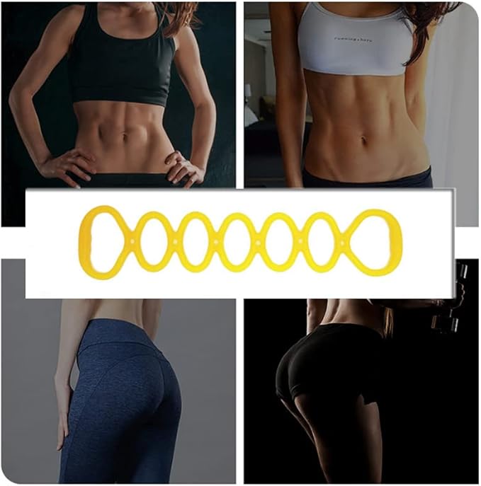 7 Ring Stretch Resistance Exercise Band, BetterJonny Workout Bands Yoga Stretching,Foot, Leg and Arm Exerciser for Home or Fitness Center Workout Walking Exercise