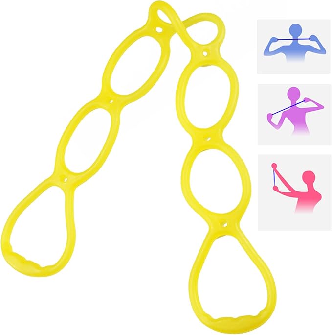 7 Ring Stretch Resistance Exercise Band, BetterJonny Workout Bands Yoga Stretching,Foot, Leg and Arm Exerciser for Home or Fitness Center Workout Walking Exercise