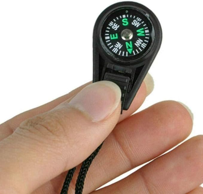 1Pc Black Wrist Compass Lanyard Type Convenient Small
