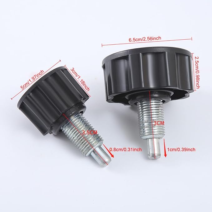 2 Pack Exercise Bike Pull Pin Spring Knob Replacement Universal M16 Pop Screw Height Adjust Locking Grip for Statioanry Cycling Bicyle Fitness Equipment Machines Weight Bench Bikes