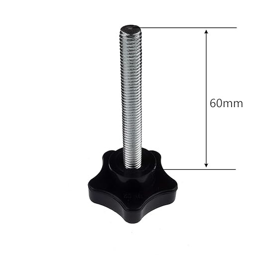 2 Pack Black 8mm(M8) Thread Replacement Star Hand Knob Tightening Screw (M8 x 60mm)