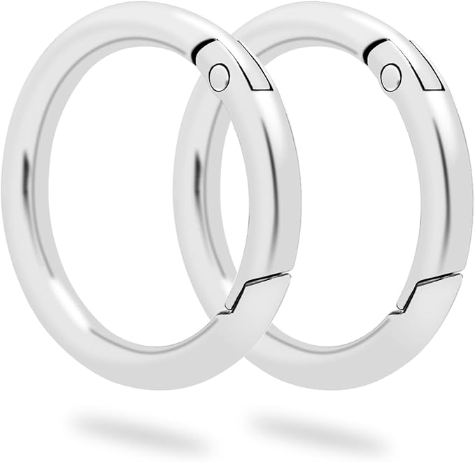 10Pack 1-1/4" Trigger Spring O Rings, Metal Round Carabiner Clip Snap Hook, Spring Keyring Buckles for Replacement Purse Strap, Paracord Lanyard Clips, Keychain Rings Hardware DIY Crafts Making