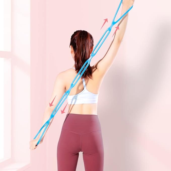 7 Ring Stretch Resistance Exercise Band, BetterJonny Workout Bands Yoga Stretching,Foot, Leg and Arm Exerciser for Home or Fitness Center Workout Walking Exercise