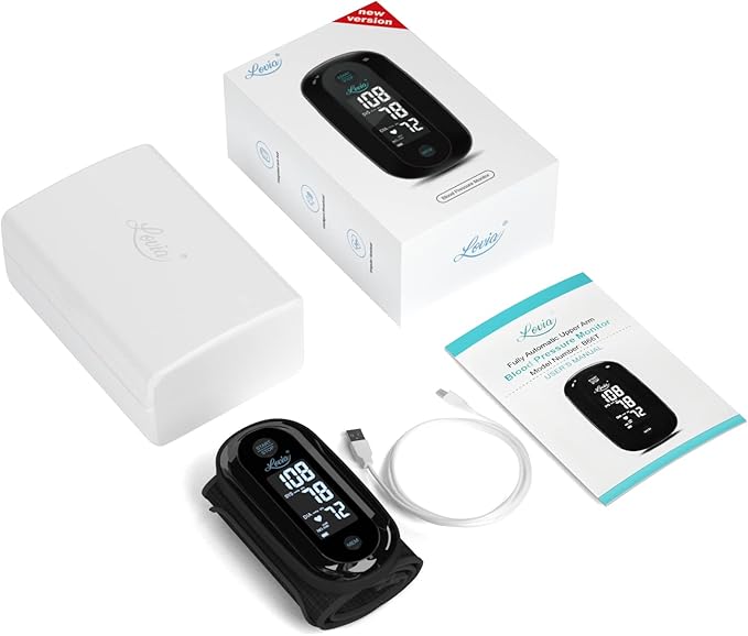 Blood Pressure Monitor Upper Arm with One Piece Design, Digital BP Machine for Home Use with Cuff Size 9-14 Inch, Portable Meter, Built-in Battery