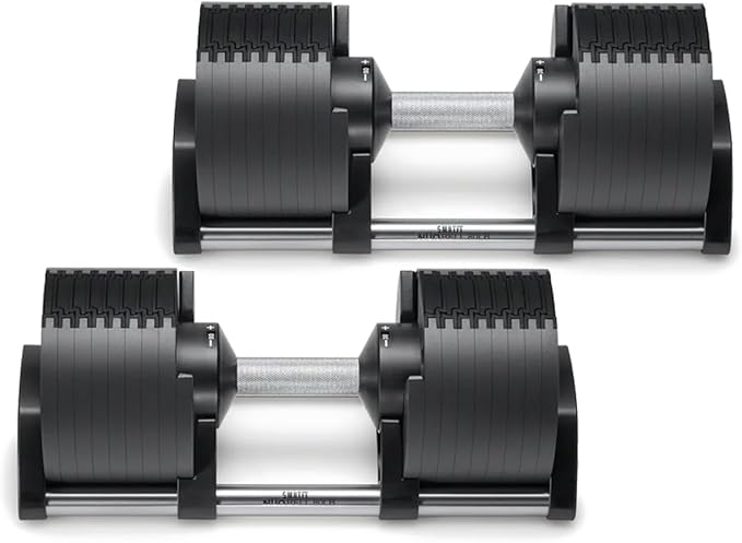 SMRTFT NUOBELL Adjustable Dumbbells | The Original All-in-One NUOBELL Adjustable Dumbbell Set | Feel Real Like Traditional Dumbbells | Highly Durable | Best 2 Year Warranty
