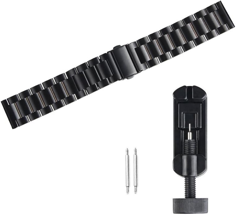 Compatible for Onaneag Smart Watch Band, 22mm Quick Release Stainless Steel Metal Replacement Straps Compatible for Onaneag P110, Ddidbi, Paukila P114, Nihemin 1.96 Watch, Haulvean JX629 Watch