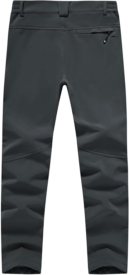 Rdruko Men's Snow Pants Waterproof Insulated Winter Hiking Pants Snowboard Fleece Lined Softshell Ski Pants