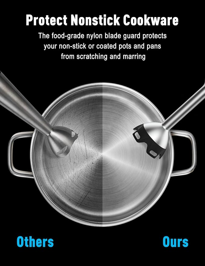 1000W Powerful Immersion Blender handheld, 2025 New Update Hand Blender with 25-Speed, Scratch-Resistant Corded Hand Mixer with Heavy-Duty Copper Brushless Motor and Gift Box