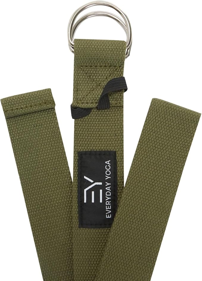 Everyday Yoga Super Strong Strap with Metal D-ring Buckle - Improve Flexibility, Stretching, and Physical Therapy Fitness.