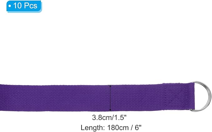PATIKIL Yoga Strap for Stretching, Cotton Yoga Belt with Adjustable Metal D-Ring Buckle Stretch Band for Fitness Pilates