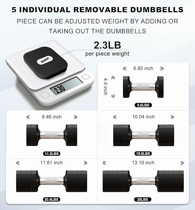 15LB 20LB 50LB Adjustable Dumbbell Set Free Weights Dumbbells Set for Women Men Hand Weights Sets Adjust Dumbbell Weight Sets for Home Gym Exercise Workout Strength Training Equipments