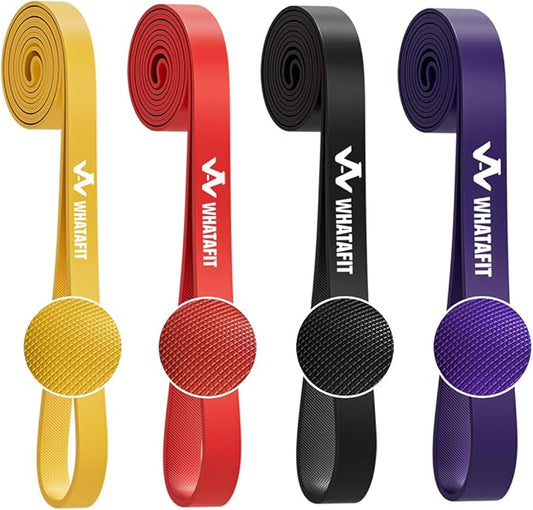 WHATAFIT Resistance Bands, Pull Up Assistance Bands, Exercise Bands, Workout Bands Set for Men and Women Home Fitness, Body Stretching, Strength Training, Physical Therapy