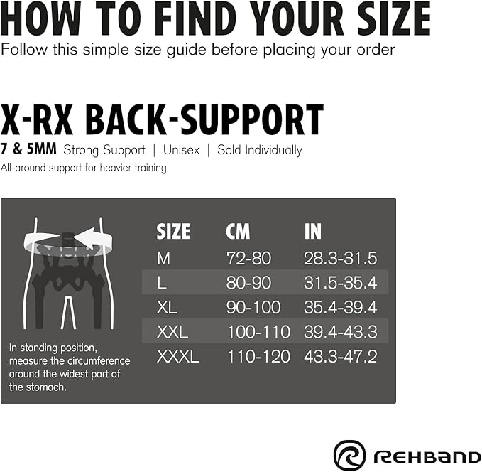 Rehband X-RX Back Support 7mm neoprene, 2-in-1 back