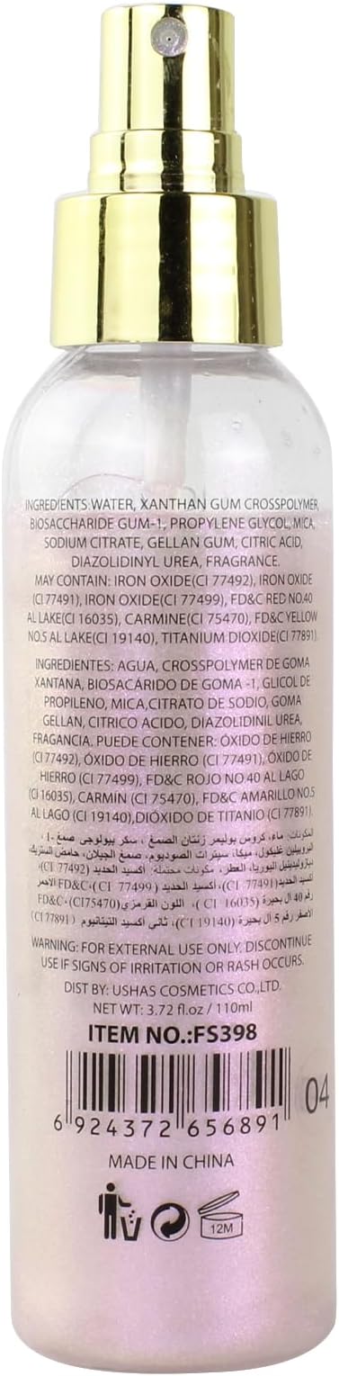 Glitter Spray for Hair and Body, Glitter Body Spray, Glitter Spray for Clothes, Quick-Drying Waterproofing Body Shimmer Suitable for Festival Rave 3.72fl Oz (Purple, 3.72 fl oz)