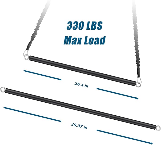 LAT Pull Down Bar, Dual Hook Bar Cable Attachment, Heavy Duty Gym Bar for Cable Machine, Suit for Resistance Band Training, Home Exercise