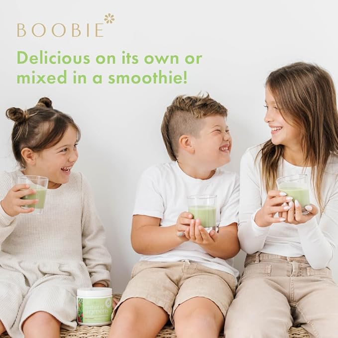 Boobie Mother of All Greens | Your New Family Ritual, Daily Super Greens Powder with 35+ Essential Nutrients for Moms & Families | Vegan, Gluten Free, & Sugar Free | Light Berry Flavor, 30 svgs