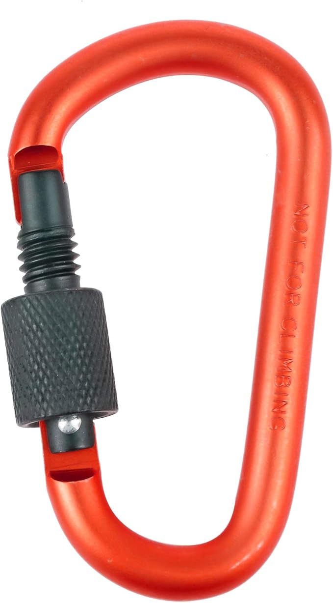 10 Pack Aluminum D Ring Key Rings Hiking Clips Locking Carabiner for Hiking Camping Fishing and Outdoor Use,Clips with Screw Gate Multicolored