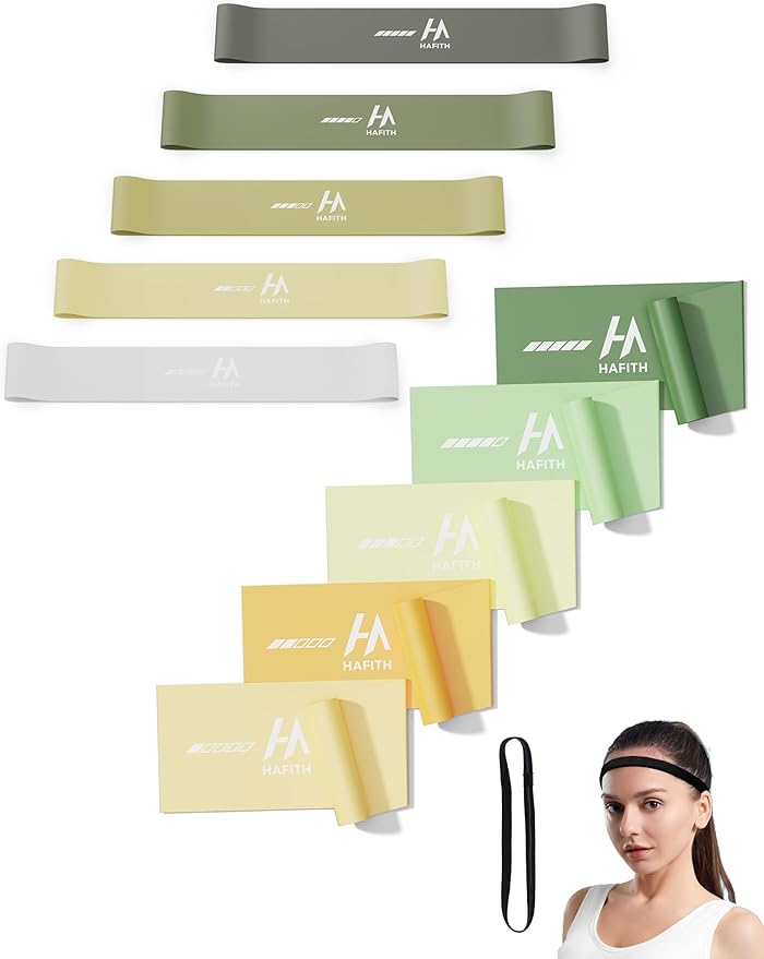 Fabric Resistance Bands for Women – 5 Level Exercise Bands Resistance Set, Resistance Bands for Working Out with Handles, Workout Bands Resistance for Women, Yoga, Pilates, Glutes, Legs,Vigor Yellow