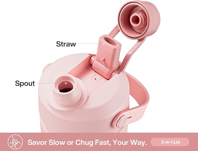 26 oz National Parks Water Bottle with Waterproof Stickers: 2-in-1 Straw Spout Lid, Keep Cold 24H, Leakproof, Car CupHolder Friendly, Insulated Stainless Steel Cup for Travel, Sports, School (Pink)