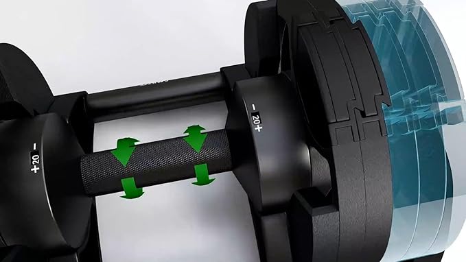 SMRTFT NUOBELL Adjustable Dumbbells | The Original All-in-One NUOBELL Adjustable Dumbbell Set | Feel Real Like Traditional Dumbbells | Highly Durable | Best 2 Year Warranty