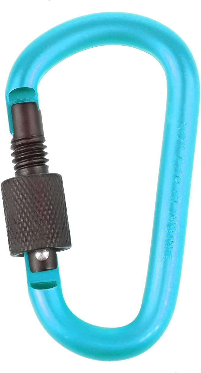 10 Pack Aluminum D Ring Key Rings Hiking Clips Locking Carabiner for Hiking Camping Fishing and Outdoor Use,Clips with Screw Gate Multicolored