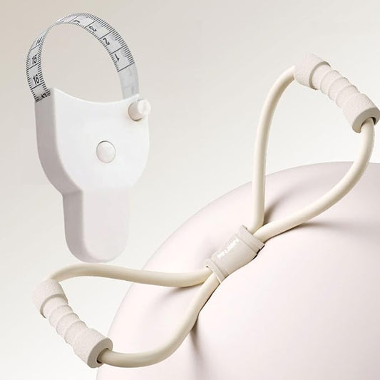 Elastic Fitness Pulling Rope Chest Expander Yoga Rubber Tension Band for Abdomen Arm Leg Stretching Fitness Training+Three Circumference Tape Measure Fitness Circumference Ruler Arm Leg Abdomen Ruler