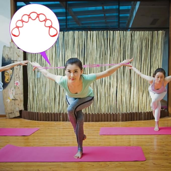 7 Ring Stretch Resistance Exercise Band, BetterJonny Workout Bands Yoga Stretching,Foot, Leg and Arm Exerciser for Home or Fitness Center Workout Walking Exercise