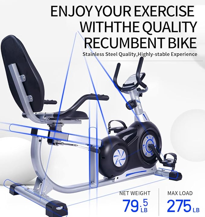 Adjustable Magnetic Indoor Cycling Bike with Tablet Mount & Comfortable Seat - 8-Level Resistance for Home Workouts