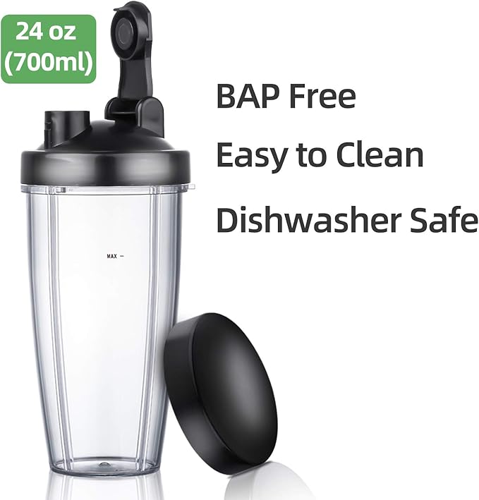 La Reveuse Personal Blender for Shakes and Smoothies 1000 Watts with 24 oz BPA-Free Portable Travel Bottle,Dishwasher Safe (Black)